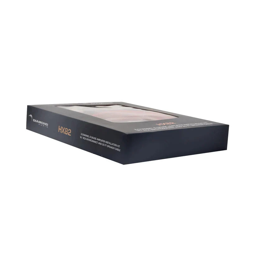 Diamond Audio HX82 2-Channel 8 Gauge Amplifier Installation Kit W/ RCA Interconnect and 20 ft Speaker Cable
