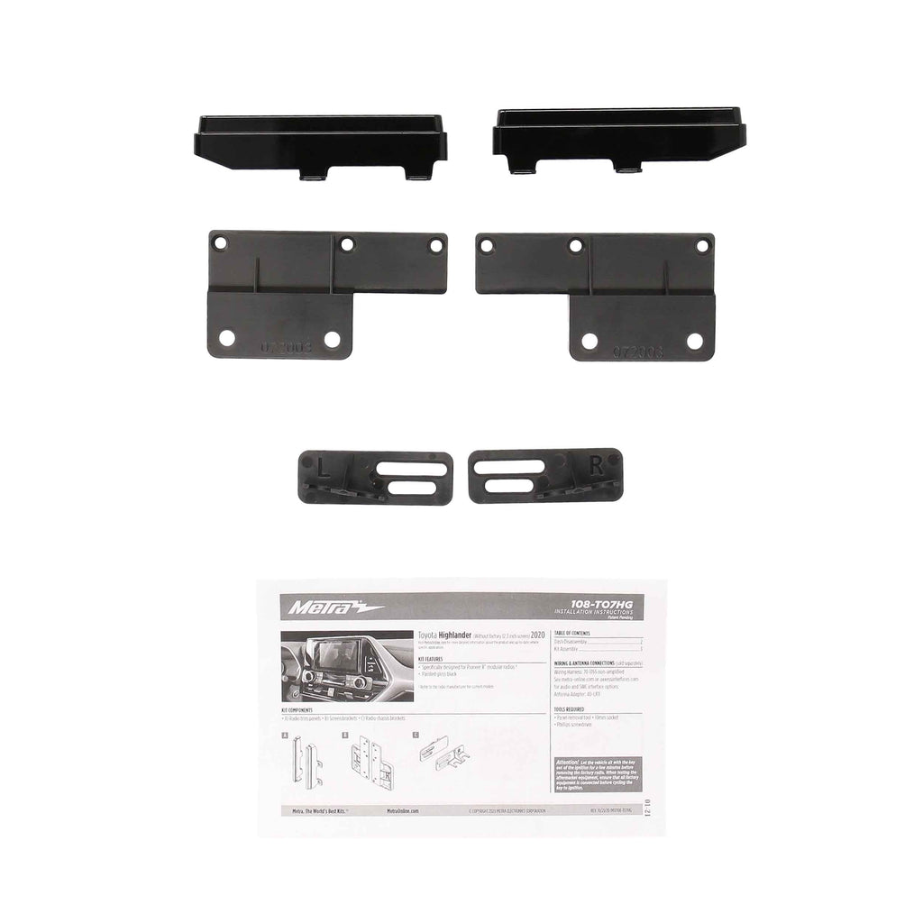 Metra 108-TO7HG Double-DIN Car Stereo Dash Kit - Compatible Fits for Toyota Highlander 2020-Up (w/o Factory 12.3 Inch Screen)