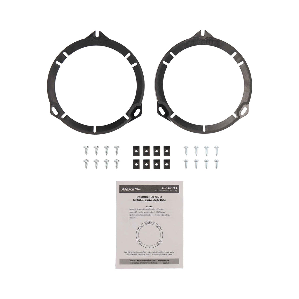 Metra 82-6603 Speaker Adapter Plates 5.25in - Compatible Fits for Ram Promaster City 2015-Up