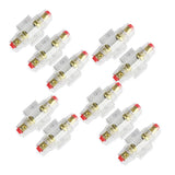 10 PACK AGU FUSE HOLDER 4 6 8 10 GAUGE IN LINE GLASS FUSES AWG WIRE GOLD