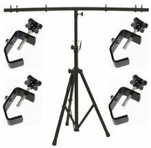 Load image into Gallery viewer, MR DJ DJ Pro Audio Lighting Fixture Tripod Stand with T-Bar Light Truss + 4 C Clamps