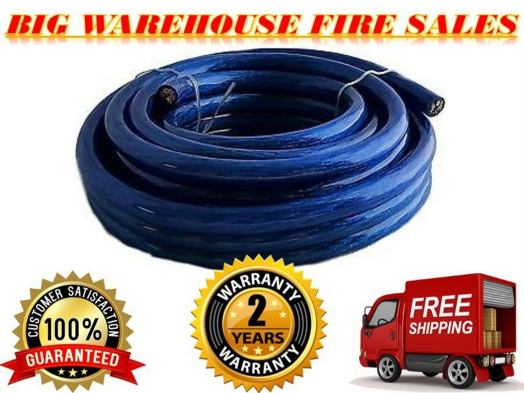 25 Feet Premium 0 Gauge Blue Power / Ground Wire Cable 1/0 Gauge Car Audio