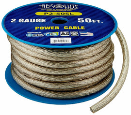 Absolute Premium 2 Gauge 50' Primery Marine, Car Audio Battery Power Cable
