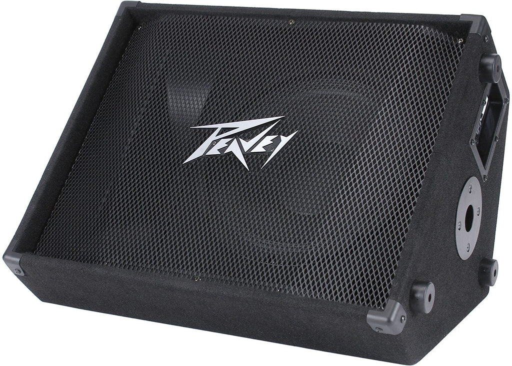 2 Peavey PV 12M Pro Passive 12" Stage Monitor Speaker & 1/4" to Speakon Cables