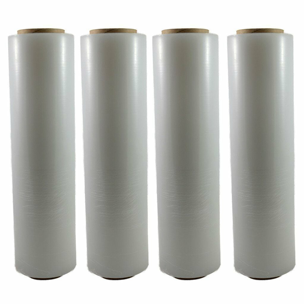 4 Rolls 18" 6000' 3" Core 80 Gauge Industrial Shrink Wrap Plastic Stretch Film