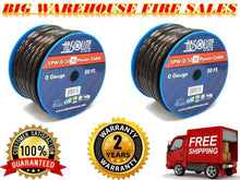 Load image into Gallery viewer, (2) 1/0 Gauge 50 FT PRO Xtreme Twisted Power / Ground Battery Wire Cables Black