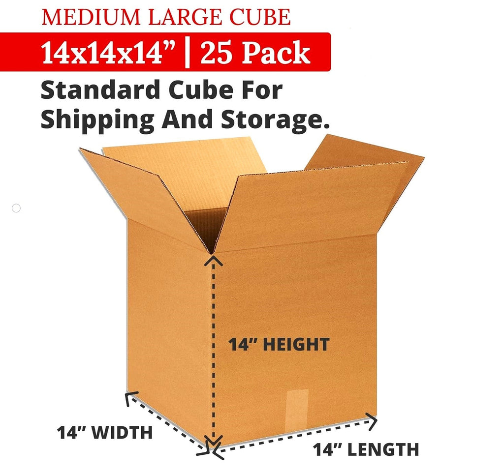 Shipping Boxes 14"L x 14"W x 14"H 50-Pack Corrugated Cardboard Box for Packing Moving Storage