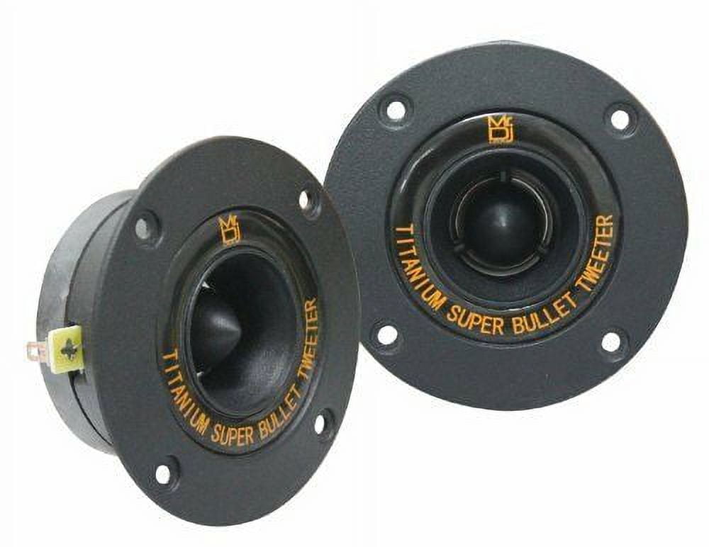 Mr. Dj USA HDT800B Pair 4-Inch Aluminum Bullet Titanium Horn Tweeter Driver (Black)