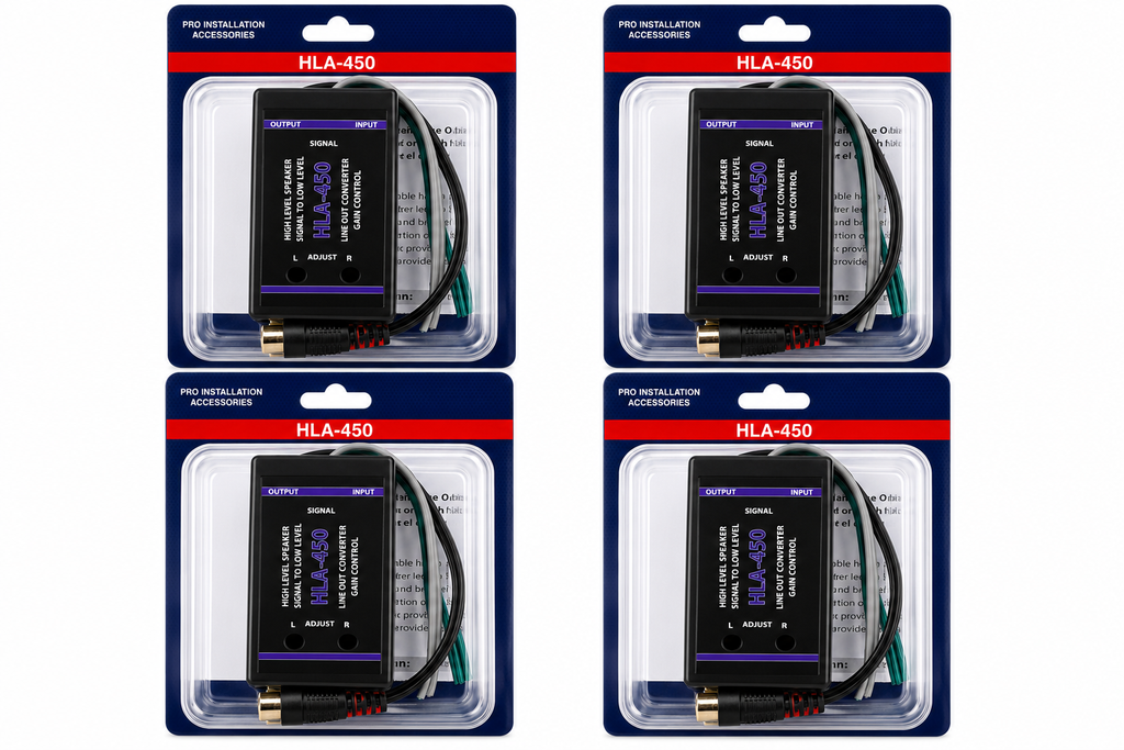 4 Absolute HLA450 2-Ch High-to-Low Line Output Converter Adjustable Speaker Level to RCA Converter