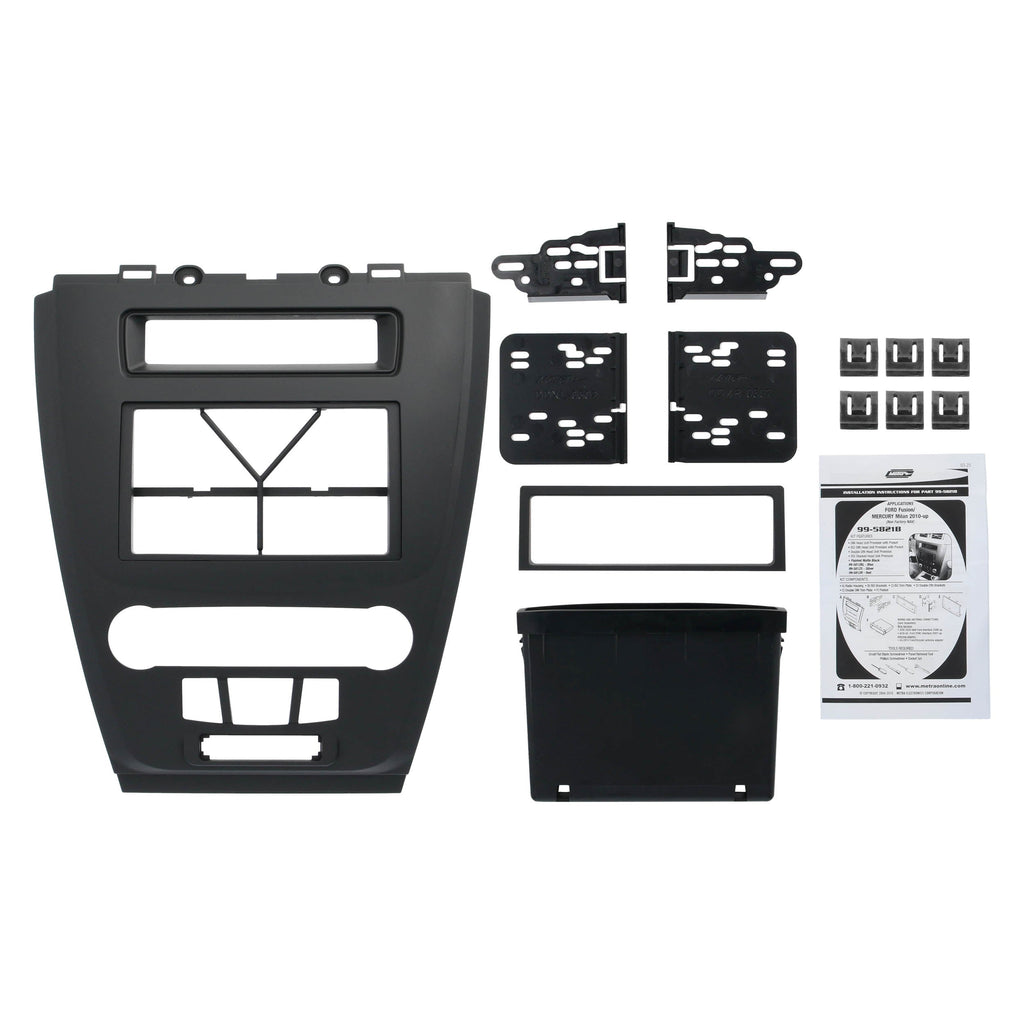 Metra 99-5821B Single/Double-DIN Car Stereo Black Dash Kit - Compatible Fits for Ford Fusion / Mercury Milan 2010-2012