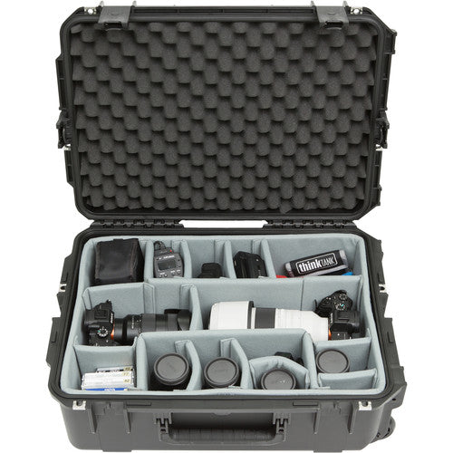 SKB 3i-2215-8DT iSeries 2215-8 Waterproof Utility Case with Wheels and Think Tank Photo Dividers (Black)