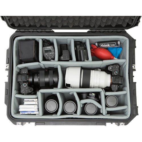 SKB 3i-2215-8DT iSeries 2215-8 Waterproof Utility Case with Wheels and Think Tank Photo Dividers (Black)