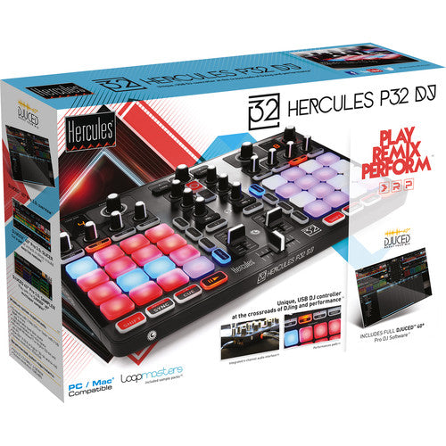 Hercules DJCONTROL-P32 DJ Controller with High Performance Pads