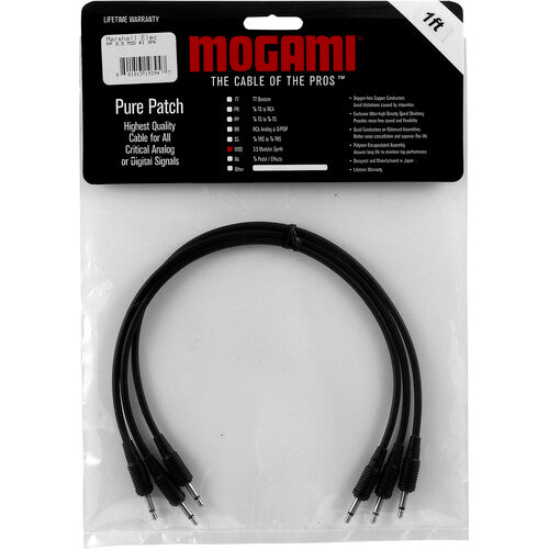 Mogami PP 3.5 MOD 01 3PK 3.5 TS Mono to 3.5 TS Cable (1', 3-Pack)