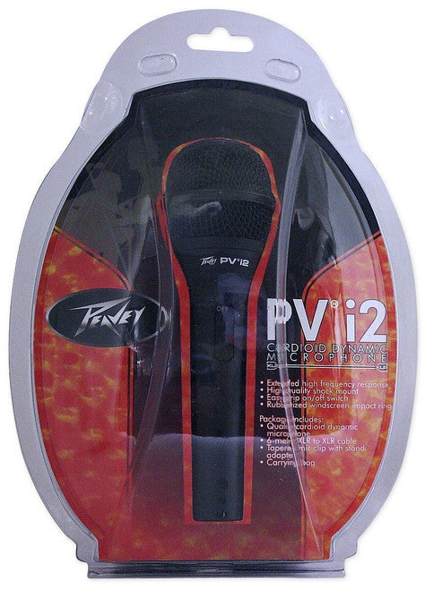 Peavey PVI 2 1/4" Cardioid Unidirectional Dynamic Vocal Microphone with 1/4" Cable