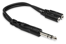 Charger l&#39;image dans la galerie, Hosa YMP-234 Y Cable, 1/4 in TRS to Dual 3.5 mm TRSF