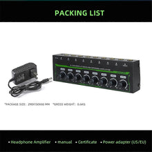 Charger l'image dans la galerie, MR DJ Microamp HA800PRO Ultra-compact 8-channel stereo headphone amplifier