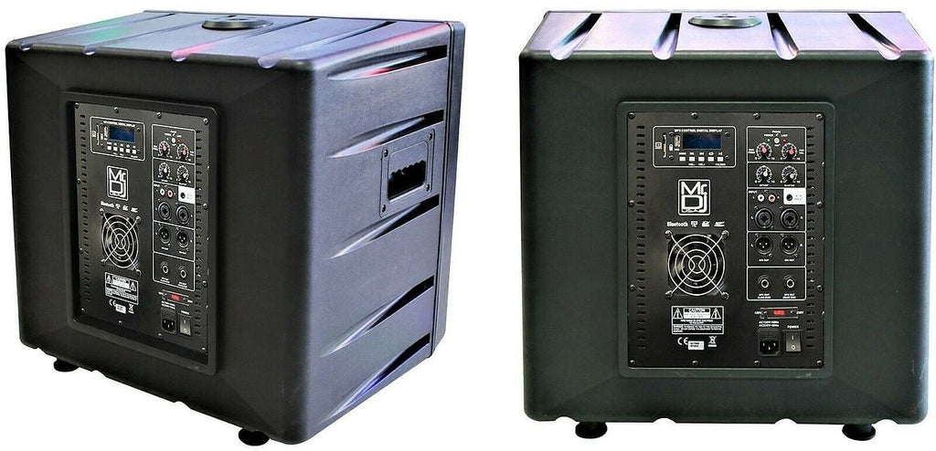 MR DJ PROSUB15BT 15" 5400W PA DJ Club Powered Active Subwoofer with 2 Speaker Output