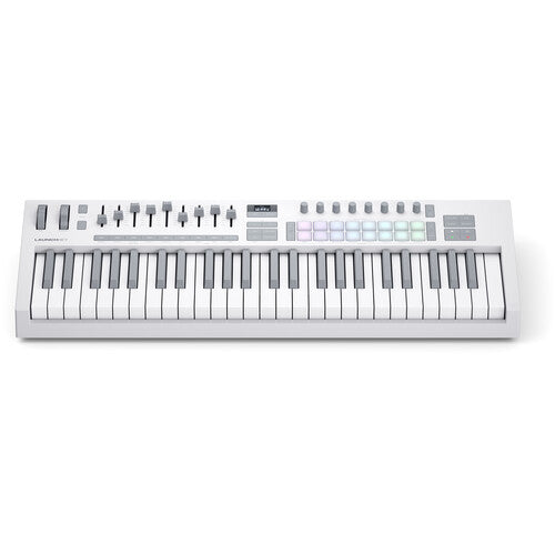 Novation LAUNCHKEY-49-MK4-WH USB MIDI Keyboard Controller (White, 49 Keys)