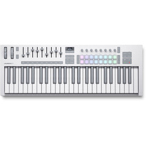 Novation LAUNCHKEY-49-MK4-WH USB MIDI Keyboard Controller (White, 49 Keys)