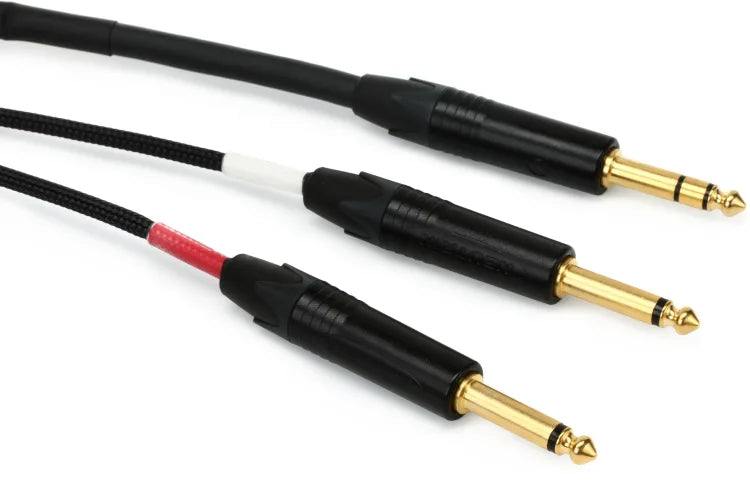 Mogami GOLD INSERT TS-12 TS Cable - 1/4-inch TRS Male to Dual 1/4-inch TS Male - 12 foot