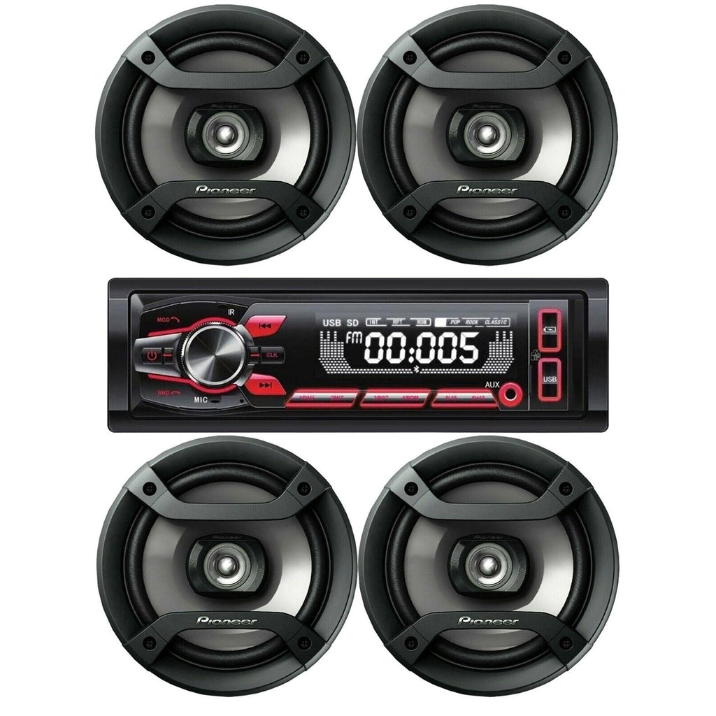 Cerwin Vega CV15BT AM/FM Bluetooth + 2 Pioneer TS-F1634R 6.5" Speaker