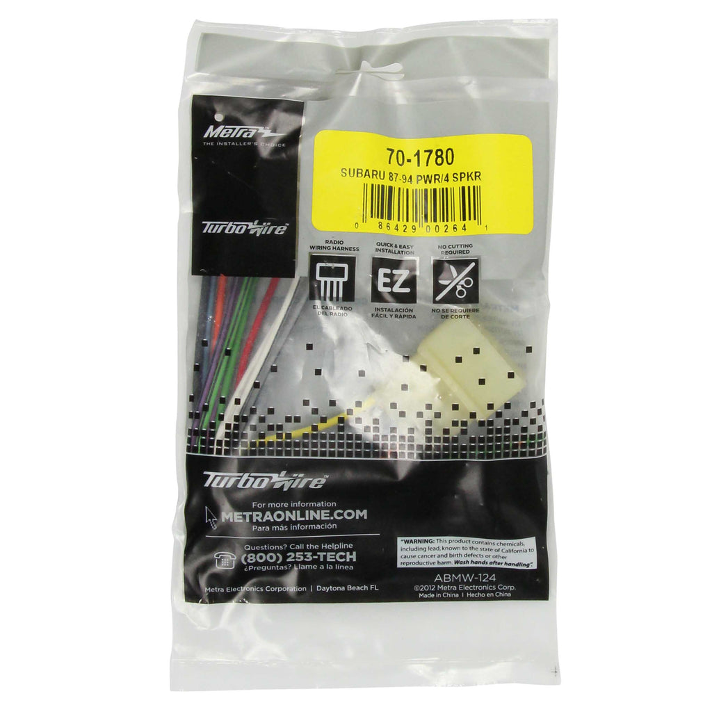 Metra 70-1780 Radio Replacement Harness - Compatible Fits for Subaru 1987-1994