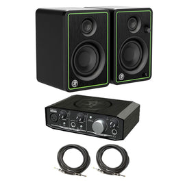 Mackie Onyx Artist 1·2 USB Audio Interface & CR8-XBT Monitors & 2 6-Feet 1/4