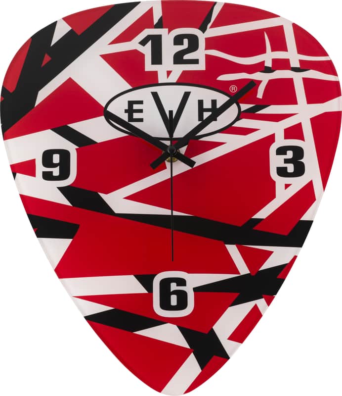 EVH 0227281000 Pick Shape Clock, Red/White/Black Stripes