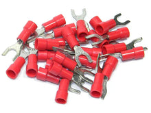 Load image into Gallery viewer, American Terminal E-SR8-200 200PCS 18-22AWG #8 Red Insulated Fork Spade Wire Connector Electrical Crimp Terminal