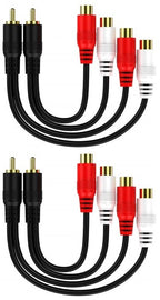 4 Absolute 2F1M RCA Interconnect Cable Wire Marine Car Amplifier Stereo Home Audio