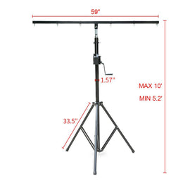 MR DJ ST200 Crank Light Stand Pro Lighting 12 Foot Crank Light Stand & T-Bar