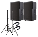 2 Cerwin Vega CVX-15 Pair Package with Speaker Stands & XLR Cables