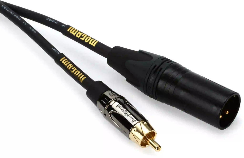 Mogami GOLD XLRM-RCA-12 Unbalanced Cable - 12 foot