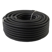 Load image into Gallery viewer, 100 FT 3/8" BLACK SPLIT WIRE LOOM POLYETHYLENE TUBING CABLE CONDUIT