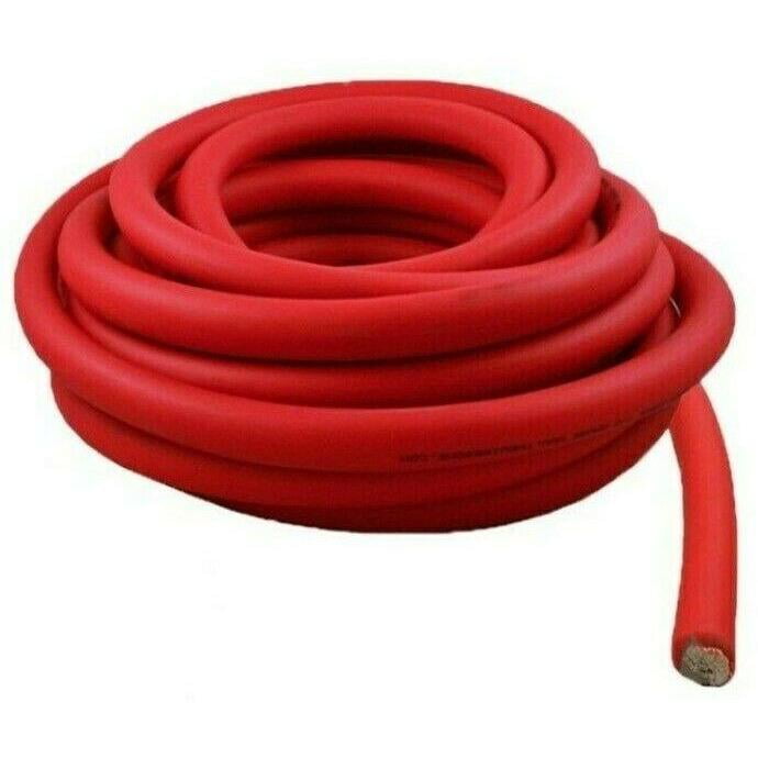 0 Gauge 25' Ft Ground Wire Cable Red Power Car Audio Amp Marin