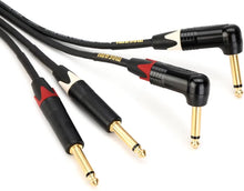 Charger l'image dans la galerie, Mogami GOLD-KEY-S-06R Stereo Cable - Dual TS Male to Right Angle TS Male - 6 foot
