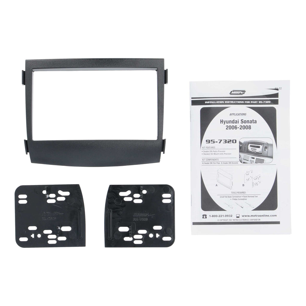 Metra 95-7320 Double DIN Installation Dash Kit - Compatible Fits for Hyundai Sonata 2006-2008