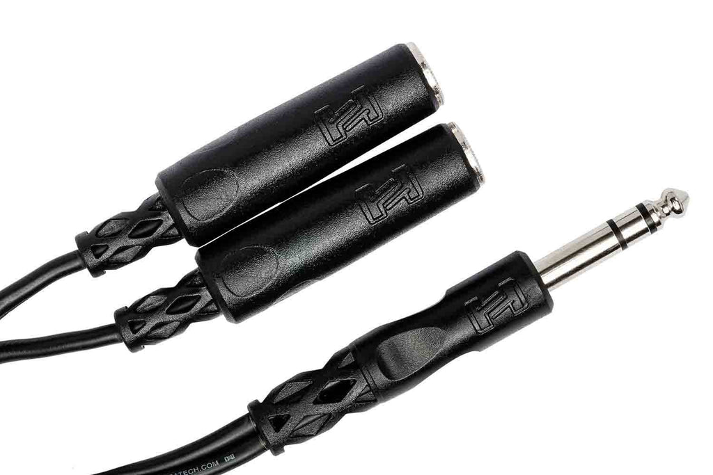 Hosa YPP-118 Y Cable, 1/4 in TRS to Dual 1/4 in TRSF