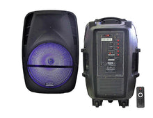 Load image into Gallery viewer, Absolute AS15BAT 15&quot; Bluetooth Speaker 15&quot; Rechargeable Portable DJ PA Speaker / Bluetooth/ karaoke LED 3000 watt