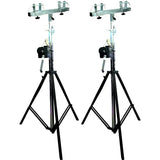 2 MR DJ ST200 DJ Pro Lighting 12 Foot Crank Light Stand Square Truss T-Bar Adapt