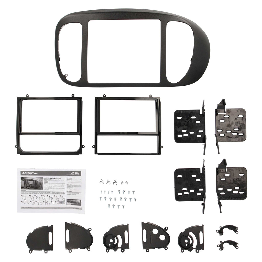 Metra DP-5859 Double-DIN Car Stereo Dash Kit - Compatible Fits for Ford Lincoln SUV/Trucks 1997-2004
