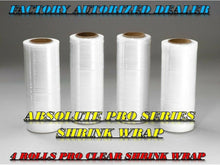 Load image into Gallery viewer, 4-Rolls Clear Shrink Wrap Plastic Stretch Film 18" Wide x 1500 SQ. Ft. 80 Gauge