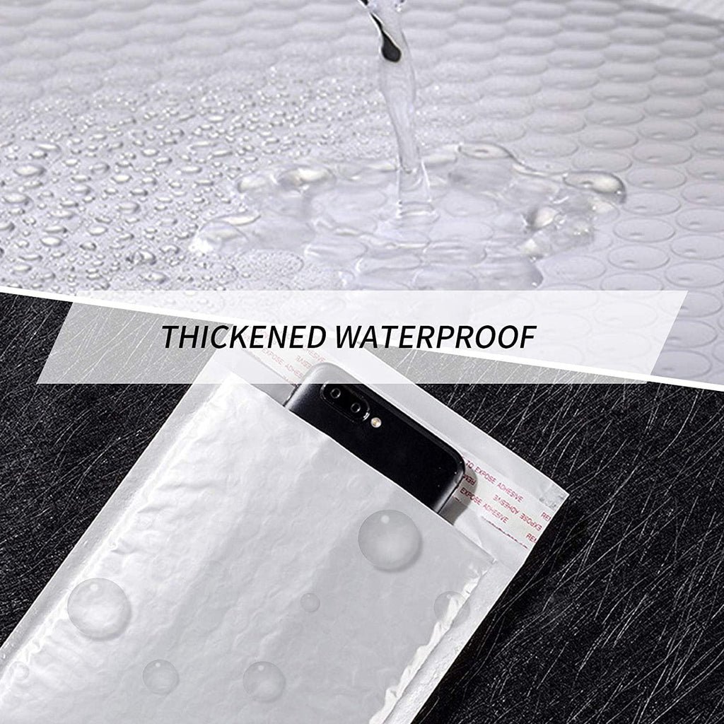 BM Paper 50-Pack #6 12.5" x 18" White Bubble-Lined Poly Mailers Self-Sealing Padded Shipping Envelopes