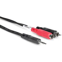 Charger l'image dans la galerie, Hosa CMR-203 Stereo Breakout Cable - 3.5mm TRS Male to Left and Right RCA Male - 3 foot