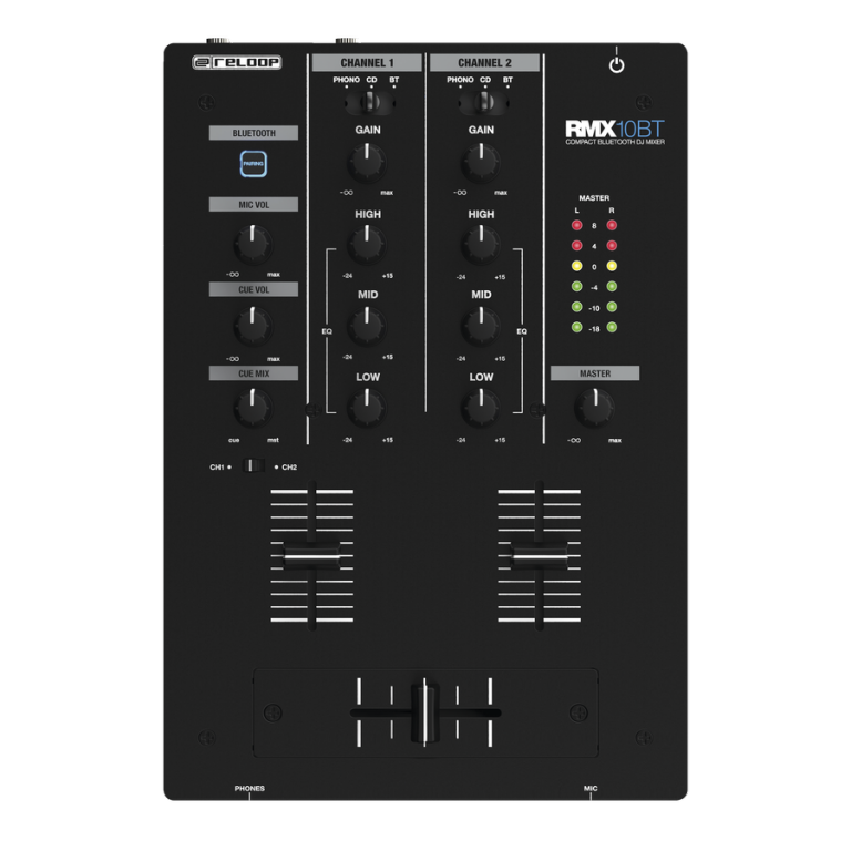 Reloop RMX-10-BT 2 Channel Bluetooth DJ Mixer in Compact Design