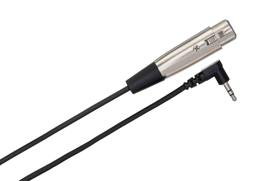 Hosa XVS-102F, XLR3F to Right Angle 3.5 mm TRS Microphone Cable - 2 Feet