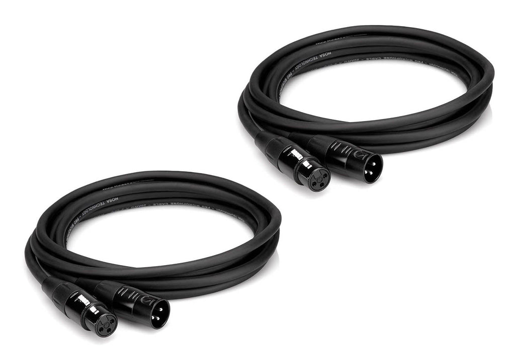 Hosa HMIC-025 Pro Microphone Cable Package, REAN XLR3F to XLR3M (25 Feet) - 2 Pack