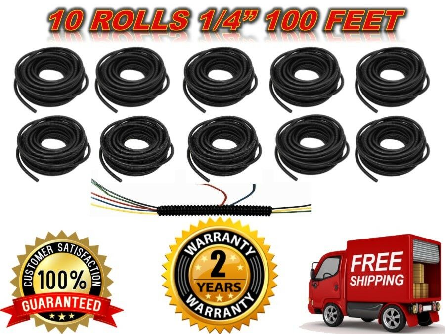 A/T SLT14 1000 FEET 1/4" SPLIT LOOM WIRE TUBING HOSE COVER AUTO HOME MARINE