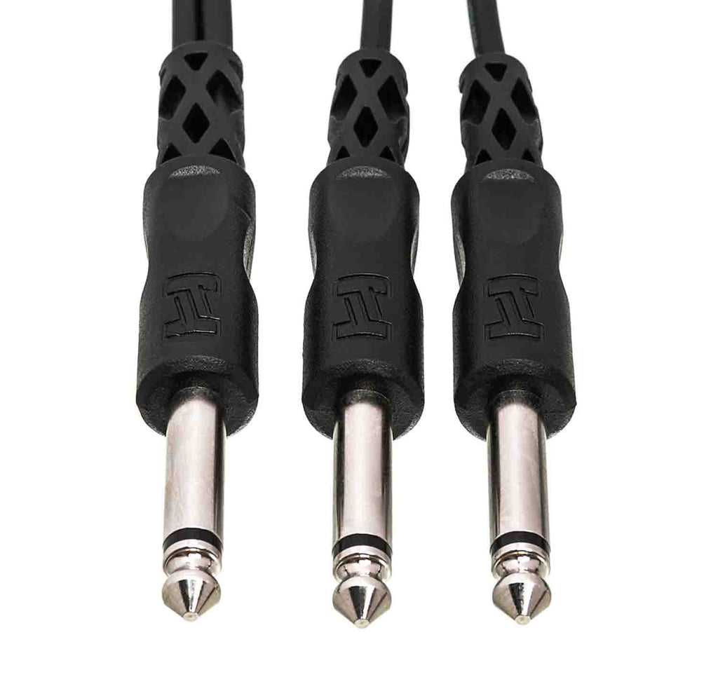 Hosa CYP-105, 1/4" TS Male to Dual 1/4" TS Male Y Cable - 5 Feet